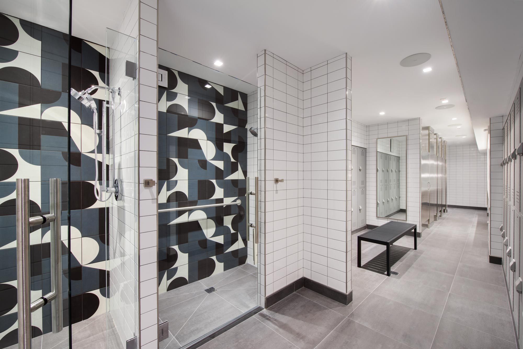 Luxury gym shower cubicles at the 99 Park Avenue hotel