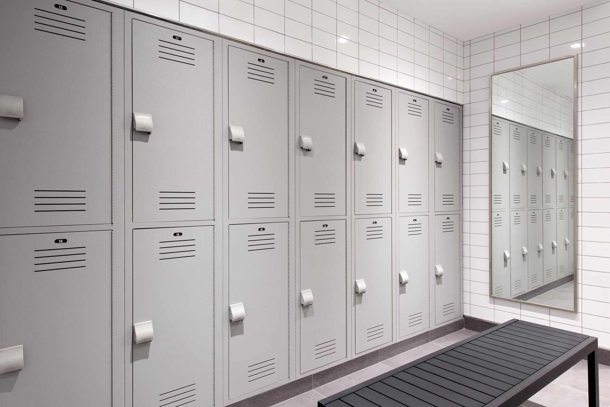 Lockers in the 99 Park Avenue’s fitness center